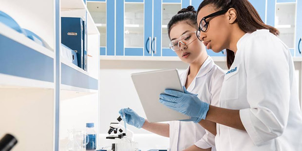 Two women in laboratory